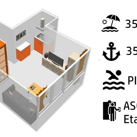 Studio Proche Port Et Plages, Piscine 耶尔 外观 照片